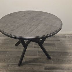 grey round wood table new