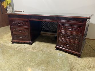 Vintage Mid Century Modern Chinese Rosewood Desk