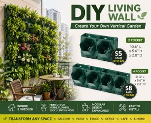 🌿 DIY Living Wall Planters – 2 Pocket $5 | 4 Pocket $8