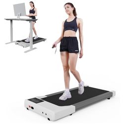 🥨SupeRun Walking Pad, Under Desk Treadmills for Home and Office Small Space, 2.5 HP Portable Mini Jogging Machine with APP and Remote Control and LED