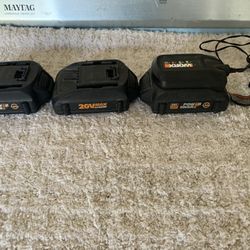 Works Charger And 3 Batterys