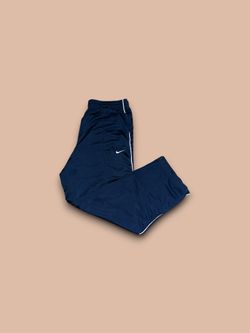 Vintage Y2K Nike Baggy Striped Open Leg Track Pants Navy Men’s Large