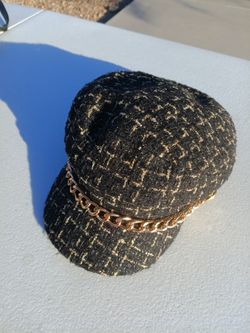Gold and Black Tweed Conductor Hat Cap