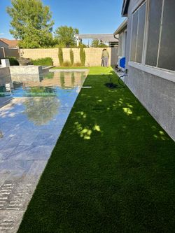 Turf, Pavers, Fire-pits, Putting Greens, BBQs, Wall, Travertine, Full Remodels