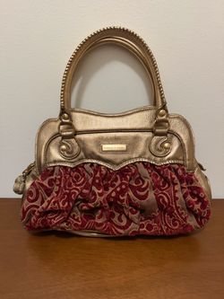 Isabella Fiore Velvet Damask Large Exterior Bag & Handbages Rare