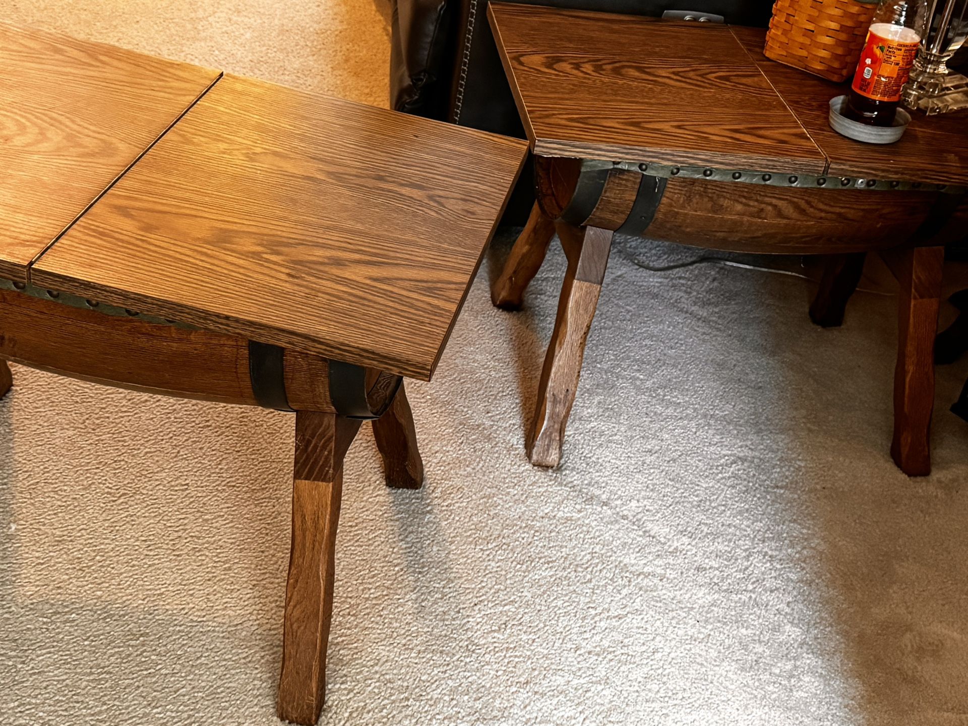 2 Whisky Barrel End Tables