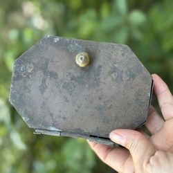 Antique Indian Brass Betal Box or Paan Daan Box, Trinket Box 