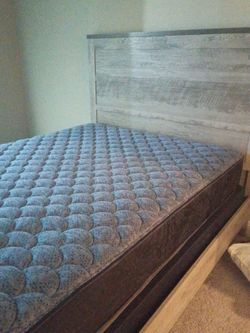 New Bed Frame with Headboard and Mattress