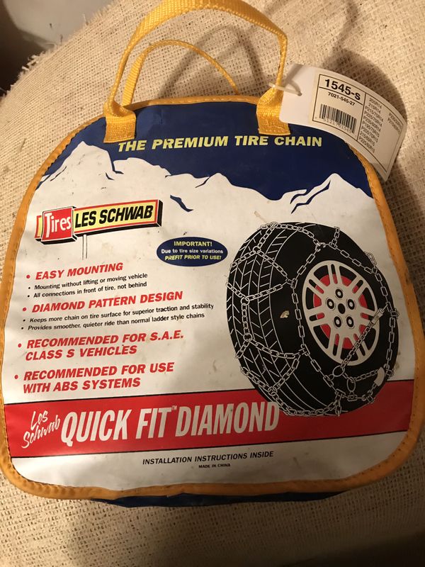 Tire Chain Size Chart Les Schwab