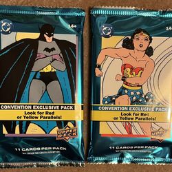SDCC 2025 Upper Deck DC Trading Cards Convention Exclusive Pack 1 and Convention Exclusive Pack 2