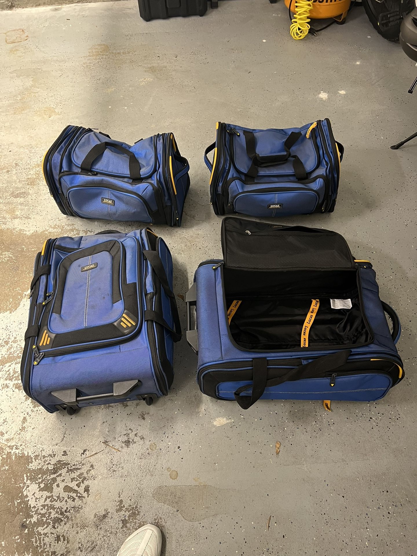 Lucas Roller Suitcases W/ Matching Duffle Bags