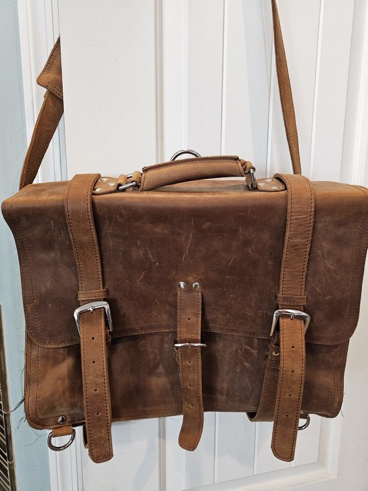 Leather Messenger Bag Satchel