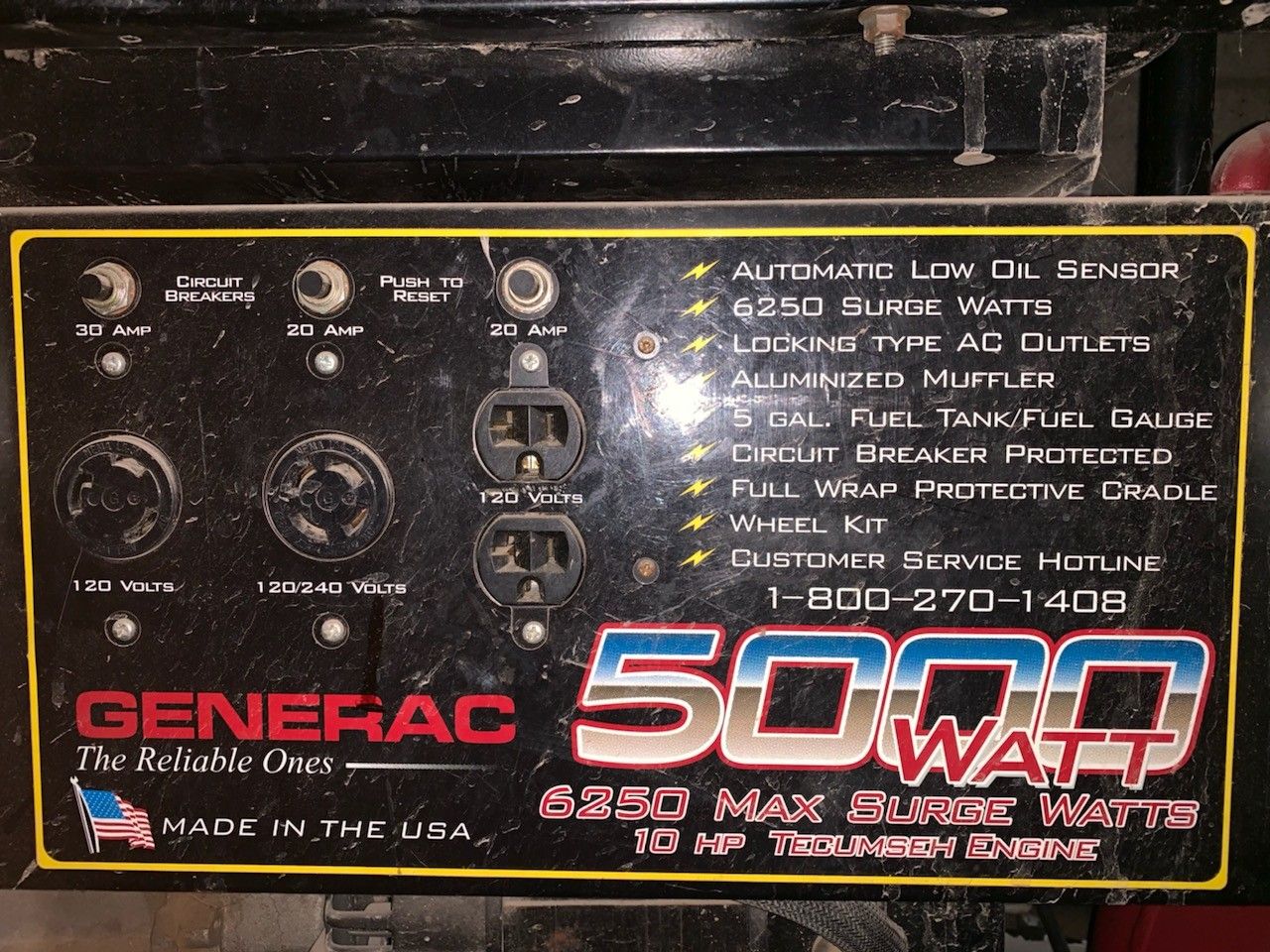 5000 watt general generator