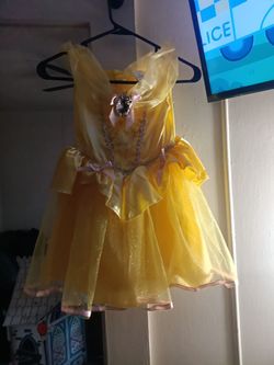 Girls Yellow Princess Belle Costume Dress