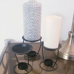 Set Of 5 Candles And Candle Holder