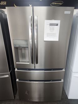 Gallery 36 in. 22 cu. ft. Counter-Depth 4-Door French Door Refrigerator in Smudge-Proof Stainless Steel