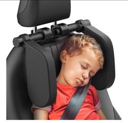 NEW! Ergonomic Car Sleeping Headrest  for Kids & Adults, Black Leather
