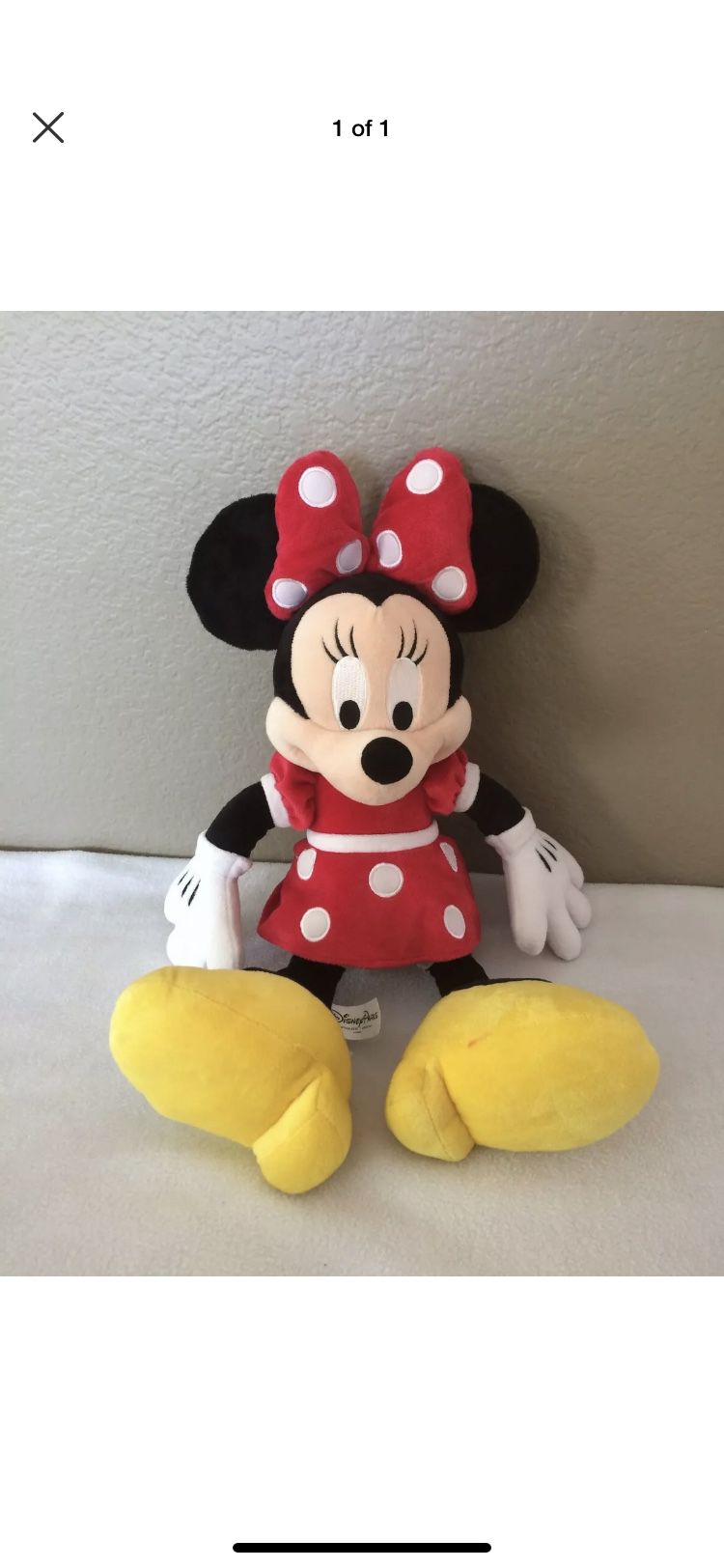 Disney Minnie Mouse 18 Inch Plush Stuffed Animal Red Dress Polka Dots