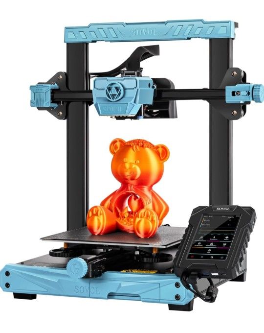 Sovol SV07 3D Printer with Klipper 5 inch Touch Screen, Max Print Speed 500mm/s, 300℃ High Temp All Metal Hotend Planetary Direct Drive Auto (6.1)