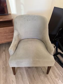 Gray Velvet Accent Chair