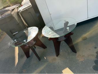 Circle glass short tables