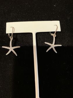 Silver starfish earrings
