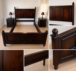 Solid Wood California King Bed Frame – Excellent Condition