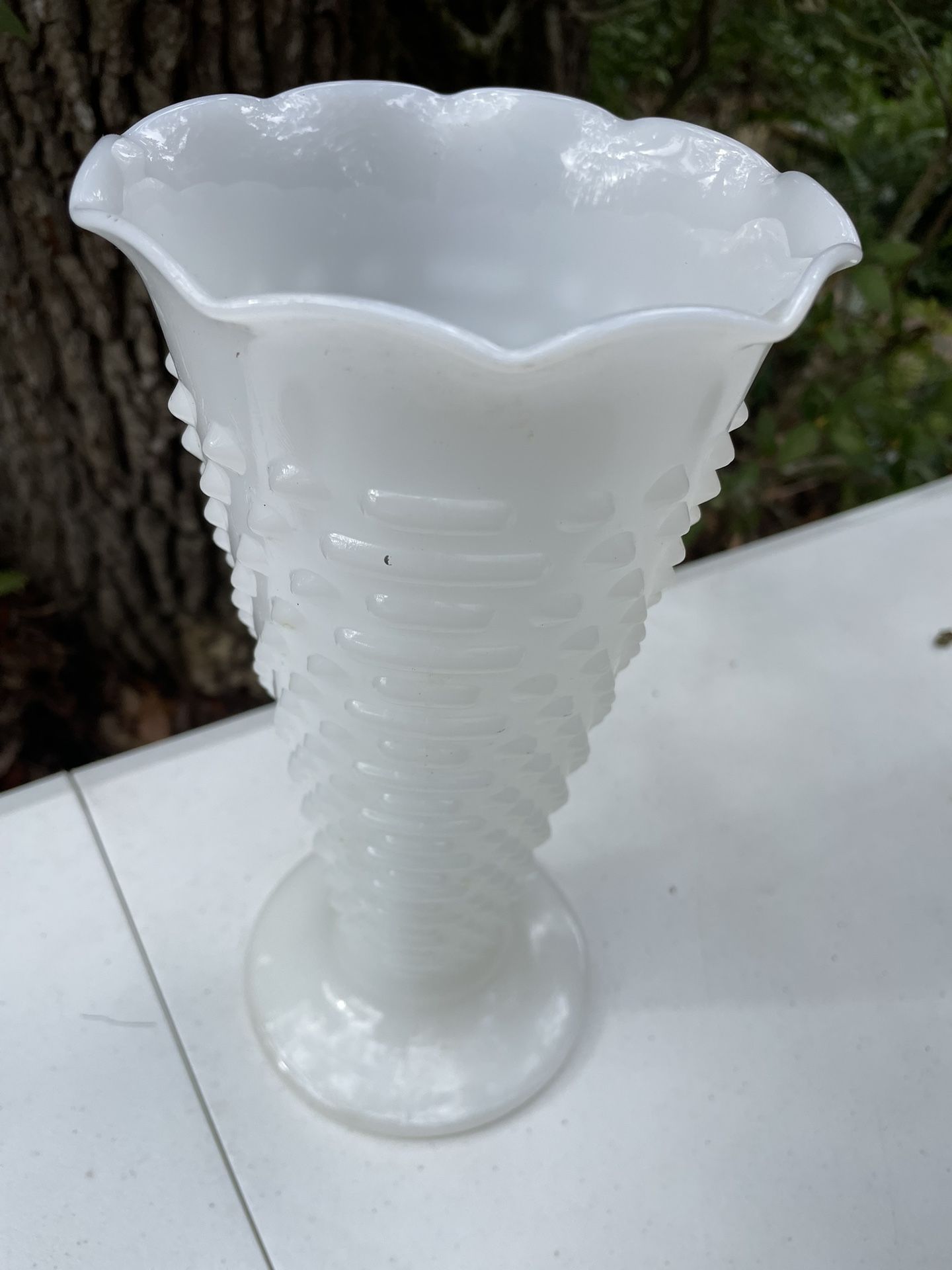 Vintage Milk Glass Vase 