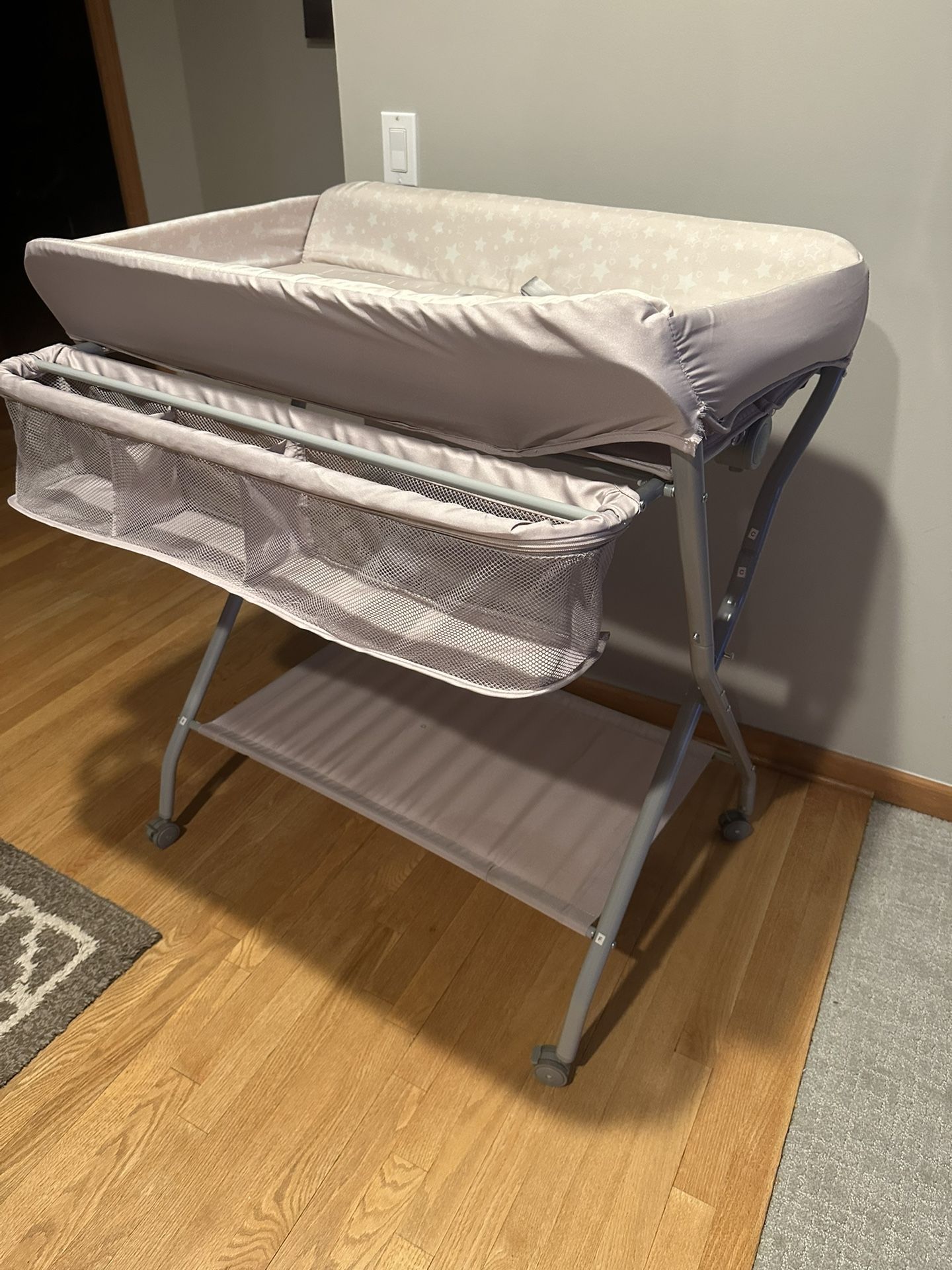 Costway Baby Changing Table Folding Diaper Changing Station with Safety Belt