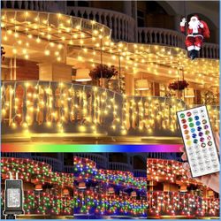 52FT RGB Christmas Lights Outdoor, 504 LED Outdoor String Lights Waterproof