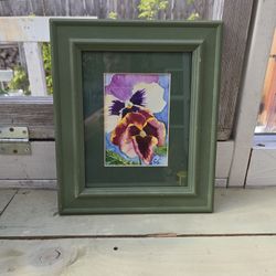 Framed Floral Painting 14"x11.5"