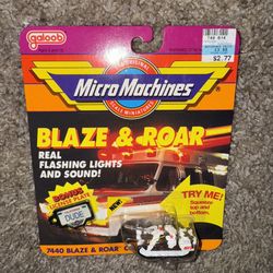 1990 Micro Machines Blaze & Roar Tank Bonus California License Plate Galoob 7440