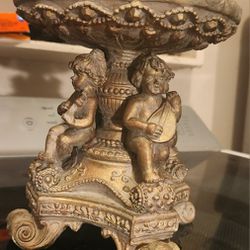Antique Style Candle Holder With Angels