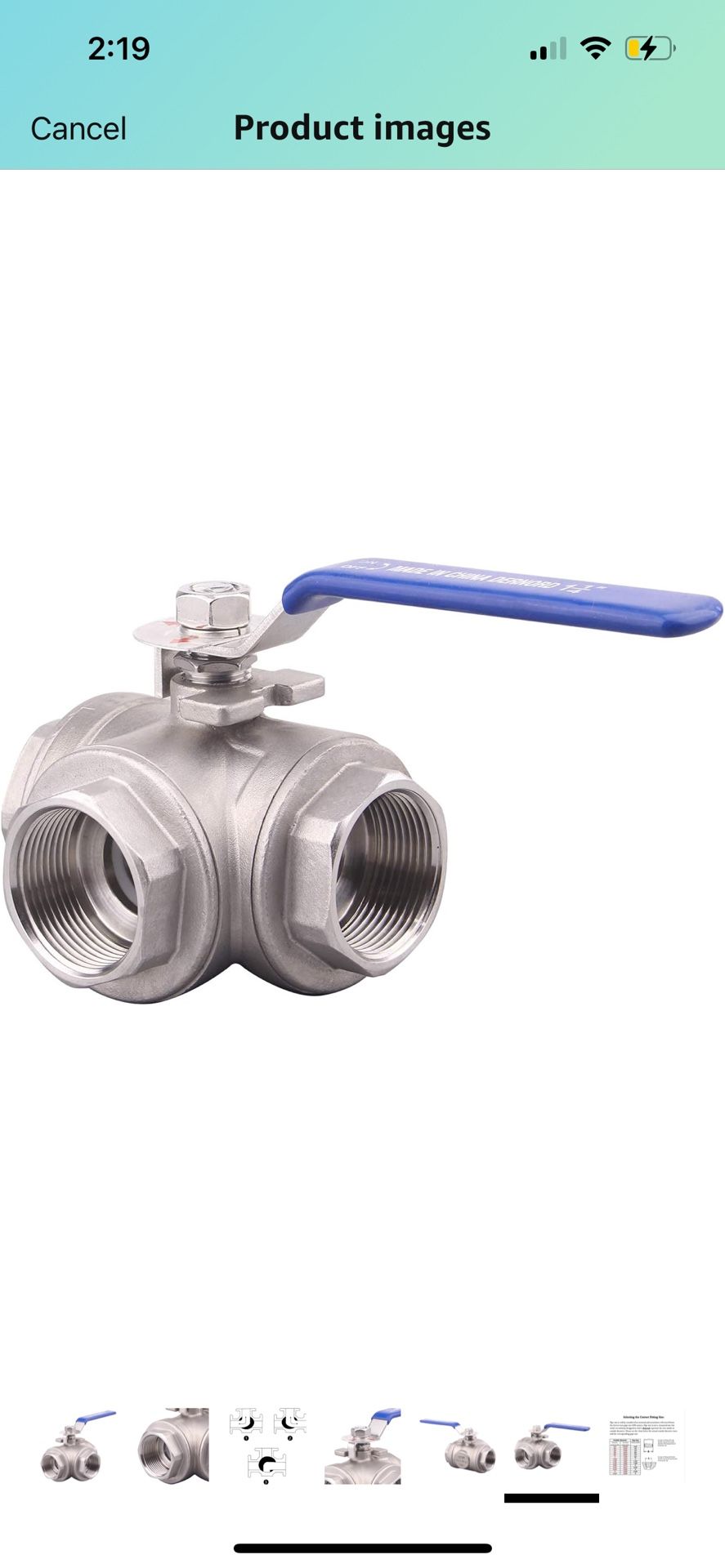 DERNORD 3-Way Ball Valve, L Mounting Pad, Stainless Steel 304 Female Type for Water, Oil, and Gas with Vinyl Locking Handle (1-1/4 Inch NPT) 