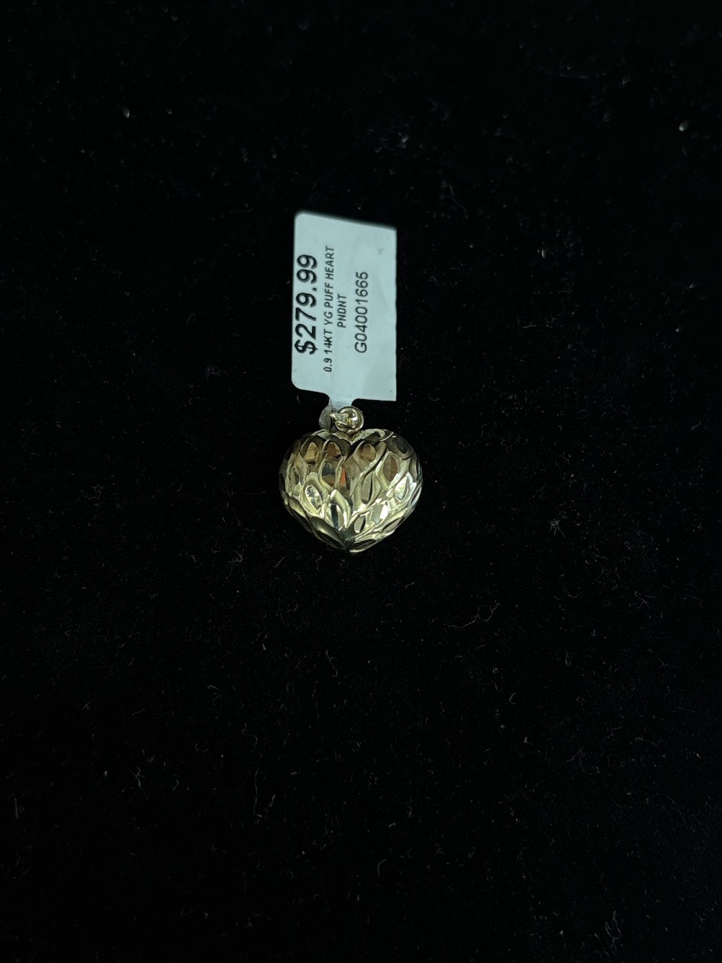 14KT Gold Puff Heart Pendant