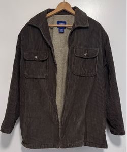 🧥 Large Corduroy Jacket, Dark Brown, Plush Fleece Interior (new)