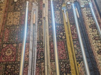 Fly fishing rods with aluminum case.
And fabric case.