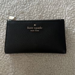 Kate Spade Black Small Slim Bifold Wallet