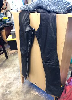 Leather motorcycle chaps small