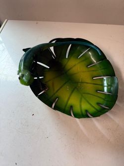 Vtg Lizard Steel Halloween Candy Dish OBO