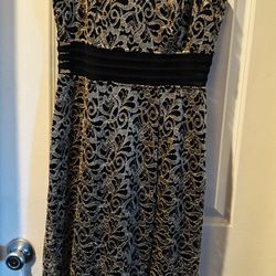 Black with Gold Formal Dress size 8