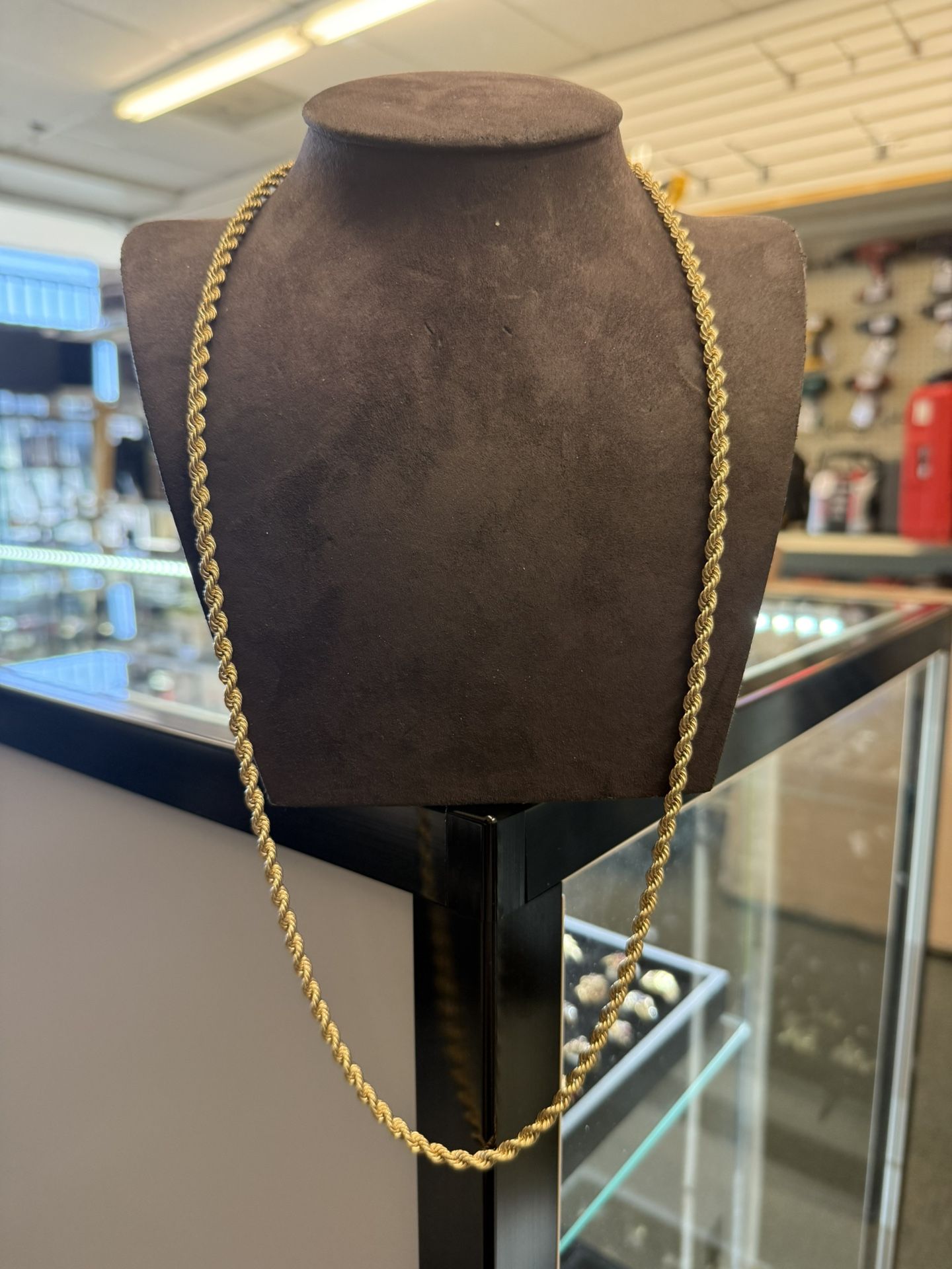 14KT Semi-Solid Rope Chain I-2557