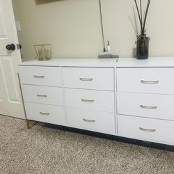 White and gold dresser