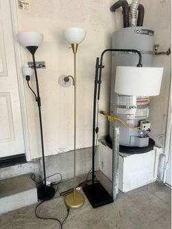 3 Floor Lamps – Modern Black & Gold – $55 for All