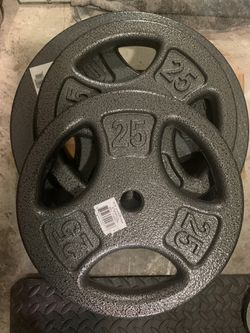 Weights 25 lb weight plate set gym equipment 25 pound weight 1 inch hole barbell dumbbells brand new never used charcoal black color weight