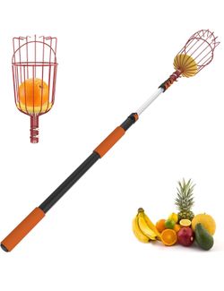 26FT Reach Fruit Picker, Apple Picker Pole with Basket Telescoping Tool for Apple Lemon Orange Mango Avocado Fruit Tree Picking