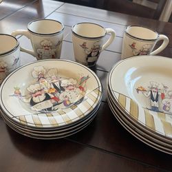 Set The 12 Pieces Of dishes 