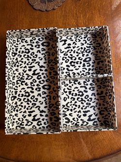 Leopard Print Storage Trays Set of 3