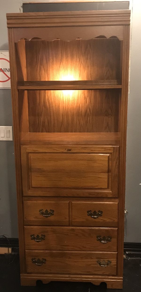 Broyhill illuminated cabinet desk shelf for Sale in ...