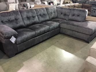 Charcoal or Brown Earth Medium L-Shape 2 Piece Sectional - Durable against Shedding Pets and Claws